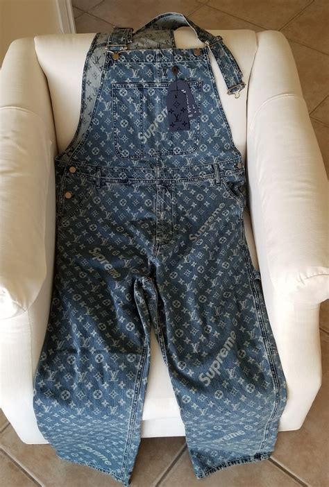 supreme louis vuitton denim overalls|Supreme x Louis Vuitton Jacquard Denim Overalls 'Camo' .